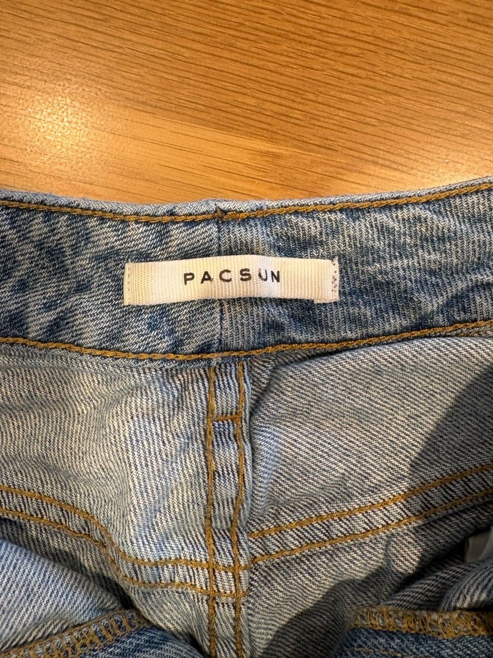 PacSun Light Blue Frayed Hem Denim Shorts - Picture 2 of 5